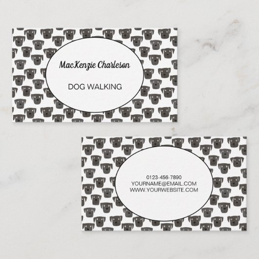 犬歩く水彩名刺 名刺 (正面/裏面)