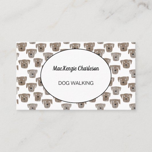 犬歩く水彩名刺 名刺 (正面)