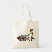 犬歩く トートバッグ (正面)