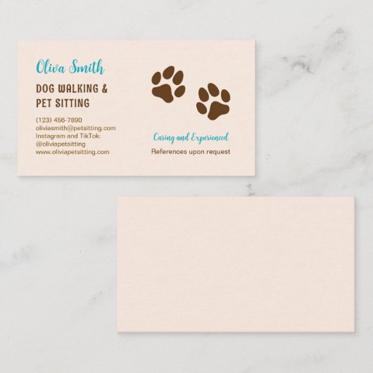 犬歩く&ペット座り名刺 名刺 (正面/裏面)