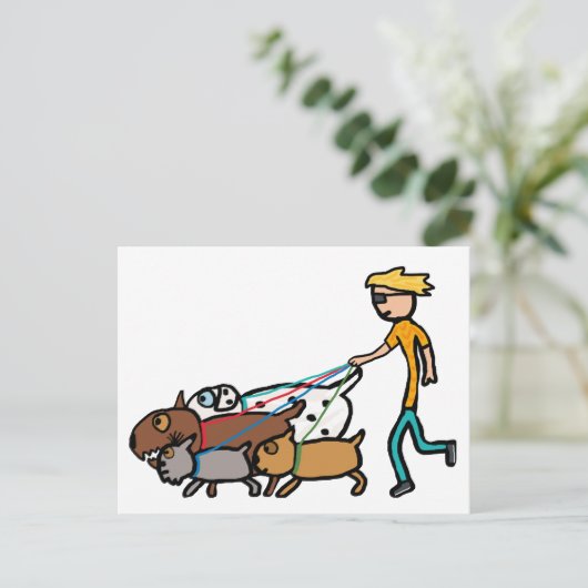 犬歩く ポストカード (スタンド正面)