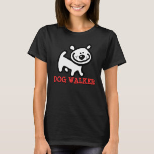 犬歩くService.Walker.w/customの文字 Tシャツ