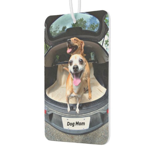 犬母さん魚眼レンズかわいいおもしろい カーエアーフレッシュナー (左)