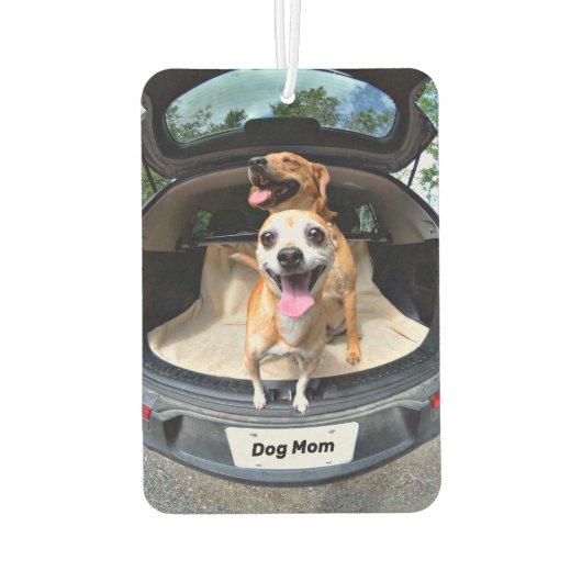 犬母さん魚眼レンズかわいいおもしろい カーエアーフレッシュナー (裏面)