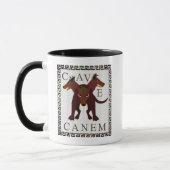 「犬注意"「Cave Canem」ギリシャローマンイメージ マグカップ (左)