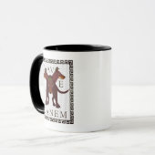「犬注意"「Cave Canem」ギリシャローマンイメージ マグカップ (正面左)