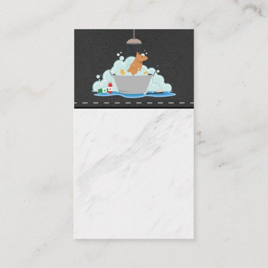 犬洗いペットグルーミング犬アイコン 名刺 (裏面)