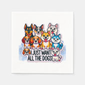 犬派の人が欲しい スタンダードカクテルナプキン (正面)