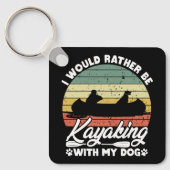 犬派の人と一緒にカヤックしたいおもしろい キーホルダー (正面)