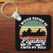 犬派の人と一緒にカヤックしたいおもしろい キーホルダー (正面)
