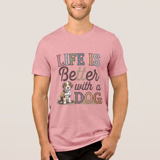 犬派の犬は素晴らし命が好い トライブレンドTシャツ (正面)