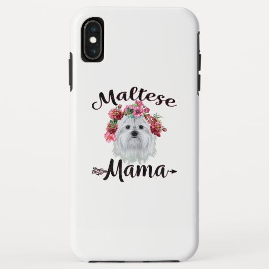 犬派|かわいいマルチーズママドッグフラワーズ花模様 Case-Mate iPhoneケース (裏面)