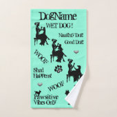 犬派！犬のタオル！名前または名前の追加 バスタオルセット (ハンドタオル)