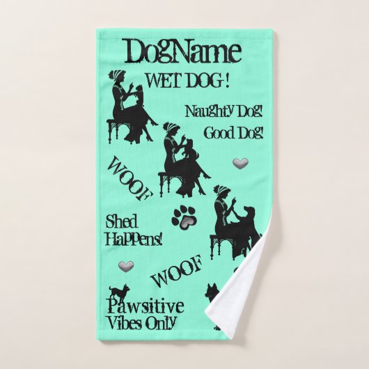 犬派!犬のタオル!名前または名前の追加 バスタオルセット (ハンドタオル)