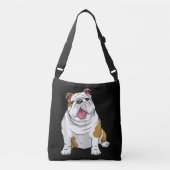 犬派|英国のブルドおもしろいッグ犬の子犬の贈り物 クロスボディバッグ (正面)