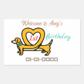 犬漫画 長方形シール (正面)