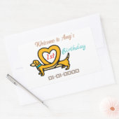 犬漫画 長方形シール (封筒)