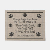 犬熱狂するが住んでるおもしろい ドアマット (正面)