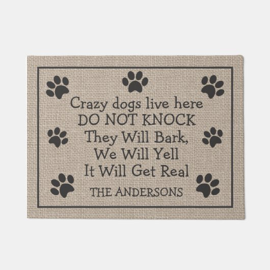 犬熱狂するが住んでるおもしろい ドアマット (正面)
