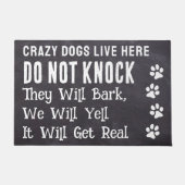 犬熱狂するが愛犬おもしろいに住む ドアマット (正面)