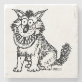 犬熱狂する ストーンコースター (正面)