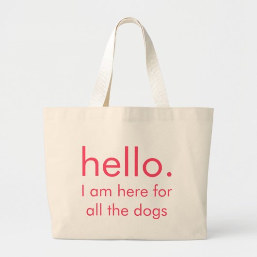 犬熱狂的な犬のジャンボトート ラージトートバッグ (正面)