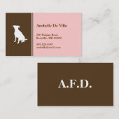 犬犬のピンクの茶色ペット個人的なテレホンカード コーリングカード (正面/裏面)