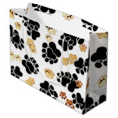 犬犬の足のプリントの白を黒くし、日焼けさせて下さい ラージペーパーバッグ (裏面アングル)