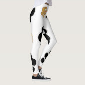 犬犬の足のプリントの白を黒くし、日焼けさせて下さい レギンス (右)