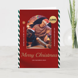 犬独身の付きGuy Christmas Card 5 x 7" サンキューカード