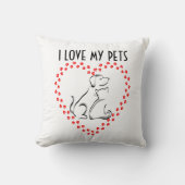 犬猫のポープリントハート枕 クッション (正面)