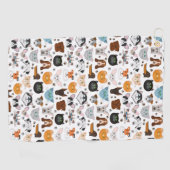 犬猫の柄 ゴルフタオル (横)