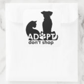 犬猫を買い物しない スクエアシール (バッグ)