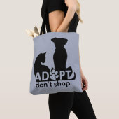 犬猫を買い物しない トートバッグ (クローズアップ)