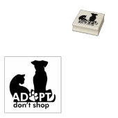 犬猫を買い物しない ラバースタンプ (押印)