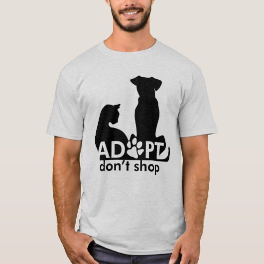 犬猫を買い物しない Tシャツ (正面)