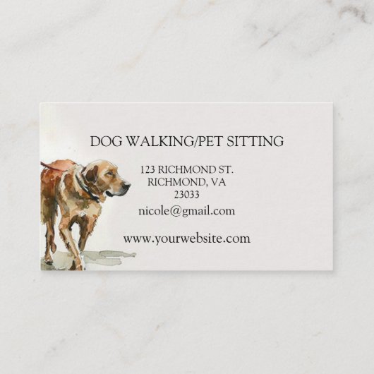 犬猫ペットケアサービスドッグウォーカー 名刺 (裏面)