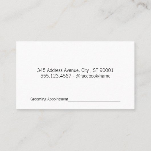 犬猫動物 |メタリックお洒落 予約カード (裏面)