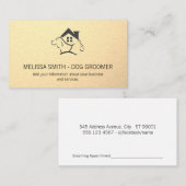 犬猫動物 |メタリックお洒落 予約カード (正面/裏面)