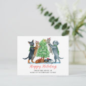 犬猫獣医クリニックのクリスマス シーズンポストカード (スタンド正面)