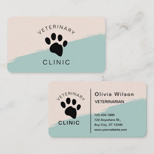 犬猫獣医クリニック獣医独身の側 名刺 (正面/裏面)