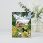 犬猫鶏馬葉書 ポストカード (スタンド正面)