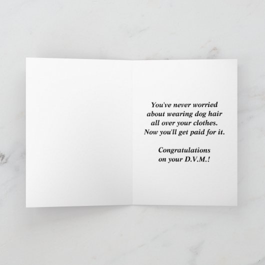 犬獣医さん卒業、おめでとうございます カード (内部)