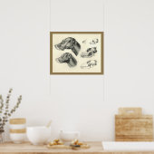 犬獣医スカル頭筋解剖学プリント ポスター (キッチン)