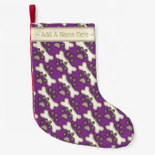 犬用の骨およびPawprint スモールクリスマスストッキング (正面)