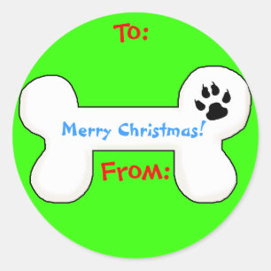 犬用の骨のクリスマスのギフトのラベル ラウンドシール