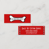 犬用の骨の写実的な名刺 スキニー名刺 (正面/裏面)