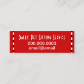 犬用の骨の写実的な名刺 スキニー名刺 (裏面)