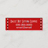 犬用の骨の写実的な名刺 スキニー名刺 (裏面)