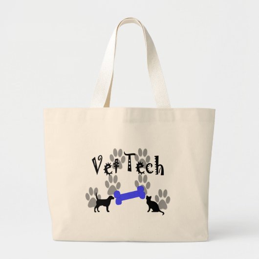 犬用の骨を搭載する獣医TECH ラージトートバッグ (正面)
